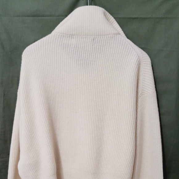 Unworn RLX Ralph Lauren Cashmere Rib-Knit Half-Zip Sweater in Cream - Picture 7 of 9